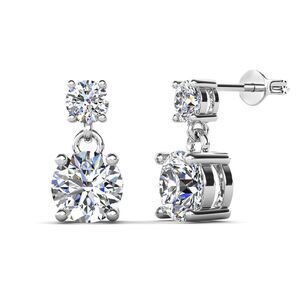 Cate & Chloe Jasmine 18k White Gold Plated Drop Earrings with Swarovski Crystals
